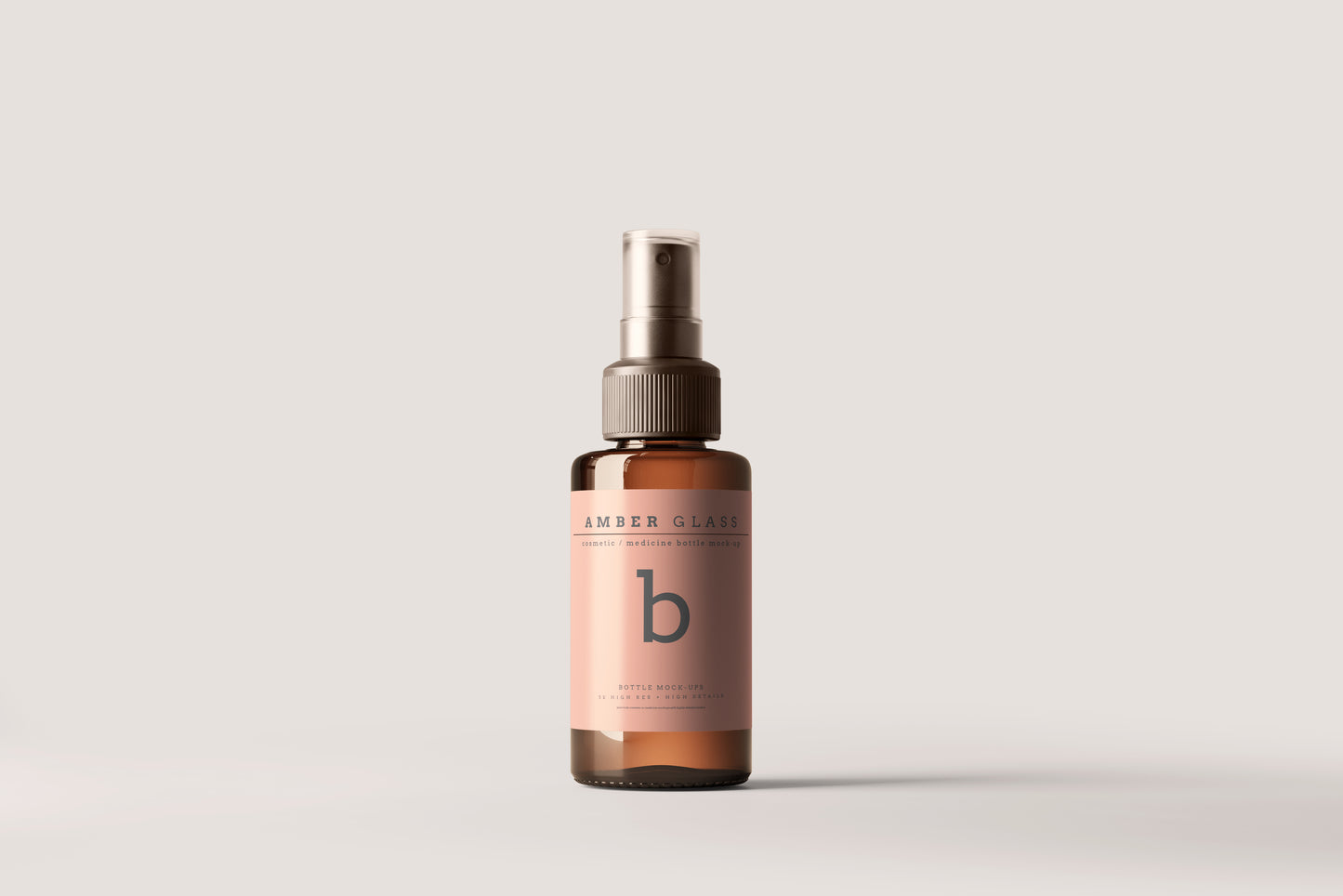 Amber Glass Spray Bottles Mockups