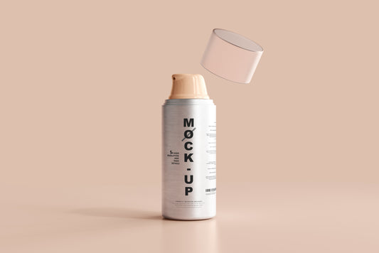 Aluminum Body Cosmetic Pump Bottle Mockup