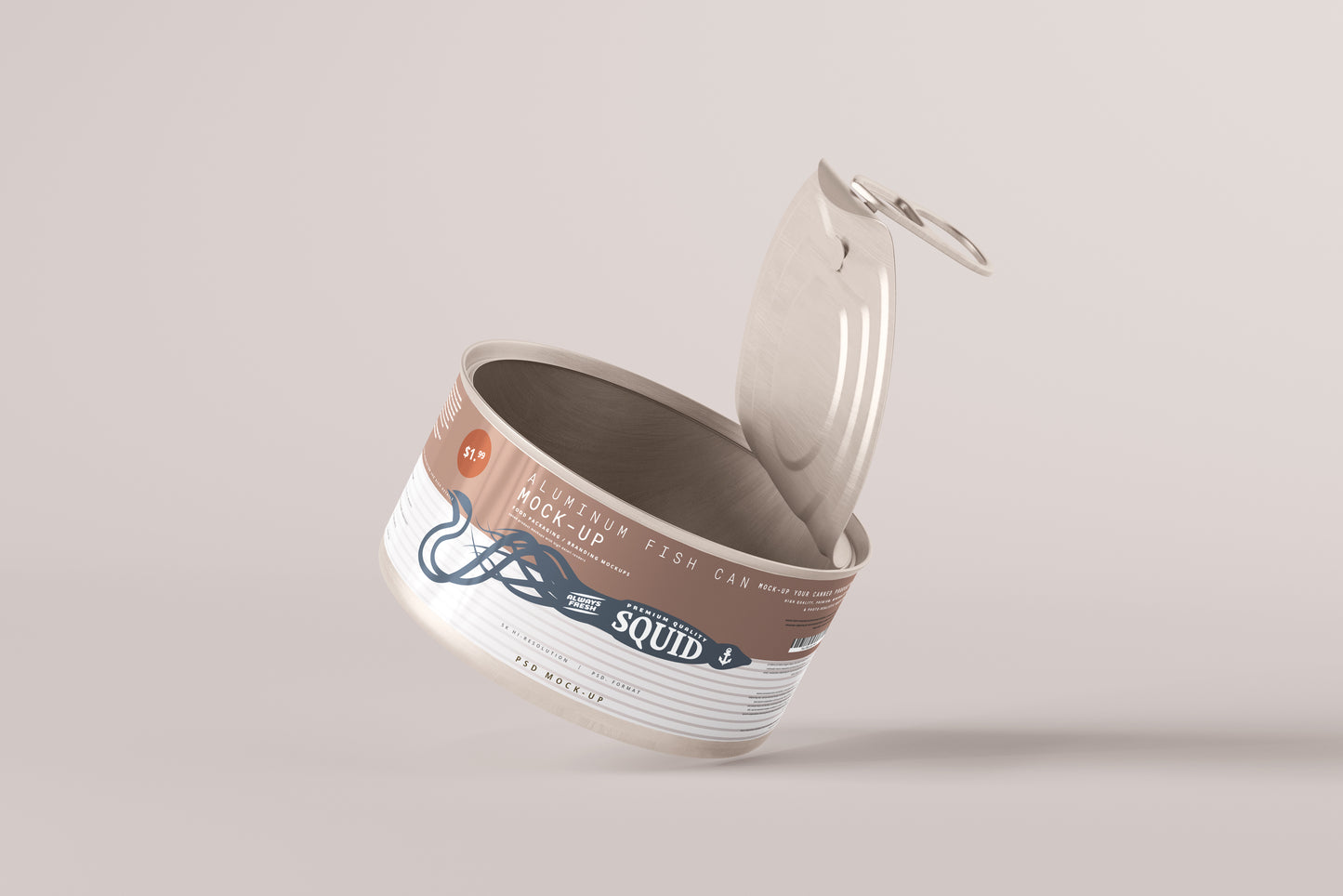 Easy Open Small Aluminum Food Can Mockup
