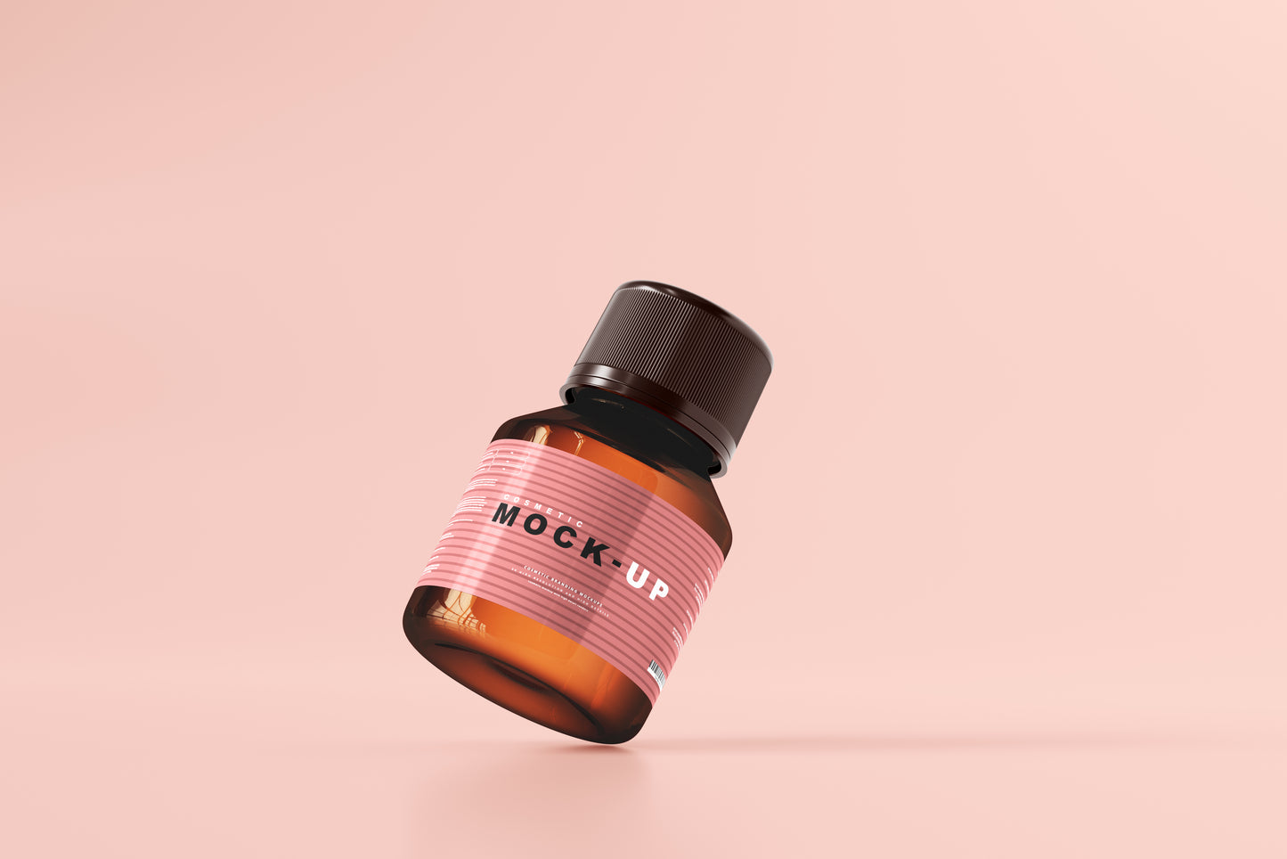 Amber Glass Cosmetic Bottle Mockups