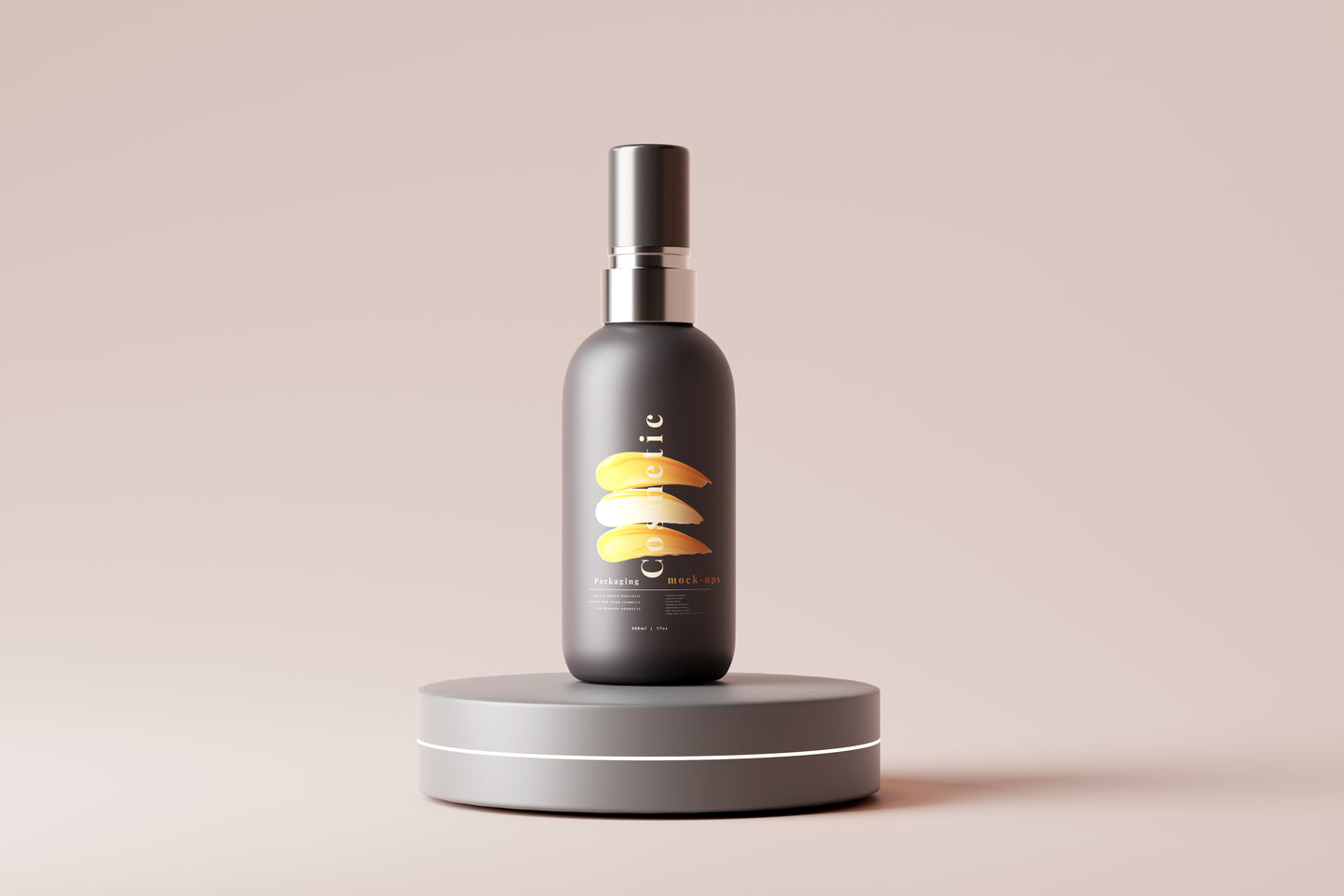 Dark Color Plastic Spray Bottle Mockup