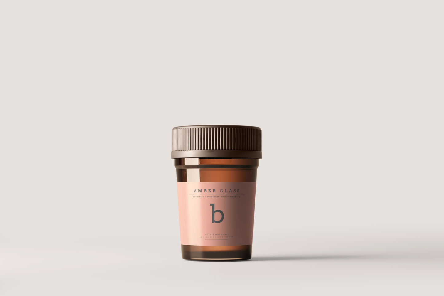 Amber Glass Pills Bottle Mockups