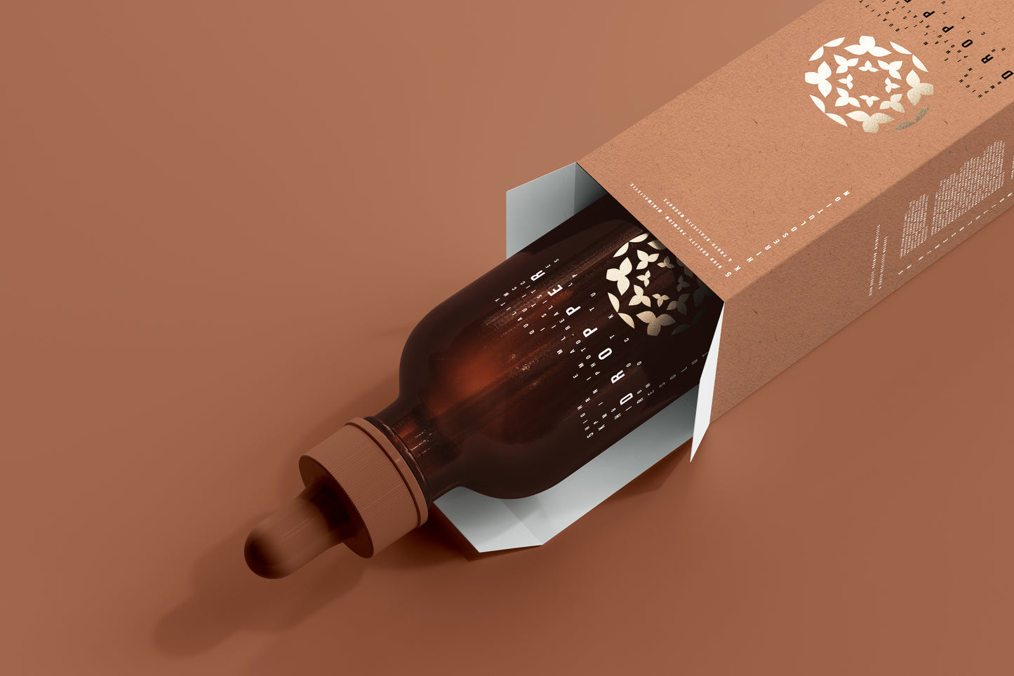 Amber Glass Dropper Bottle Mockup