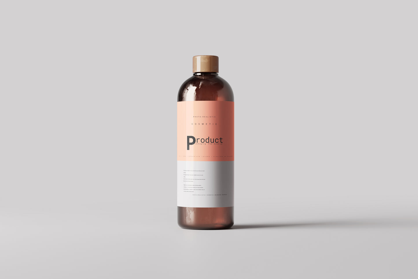 Amber Glass Bottle Mockup