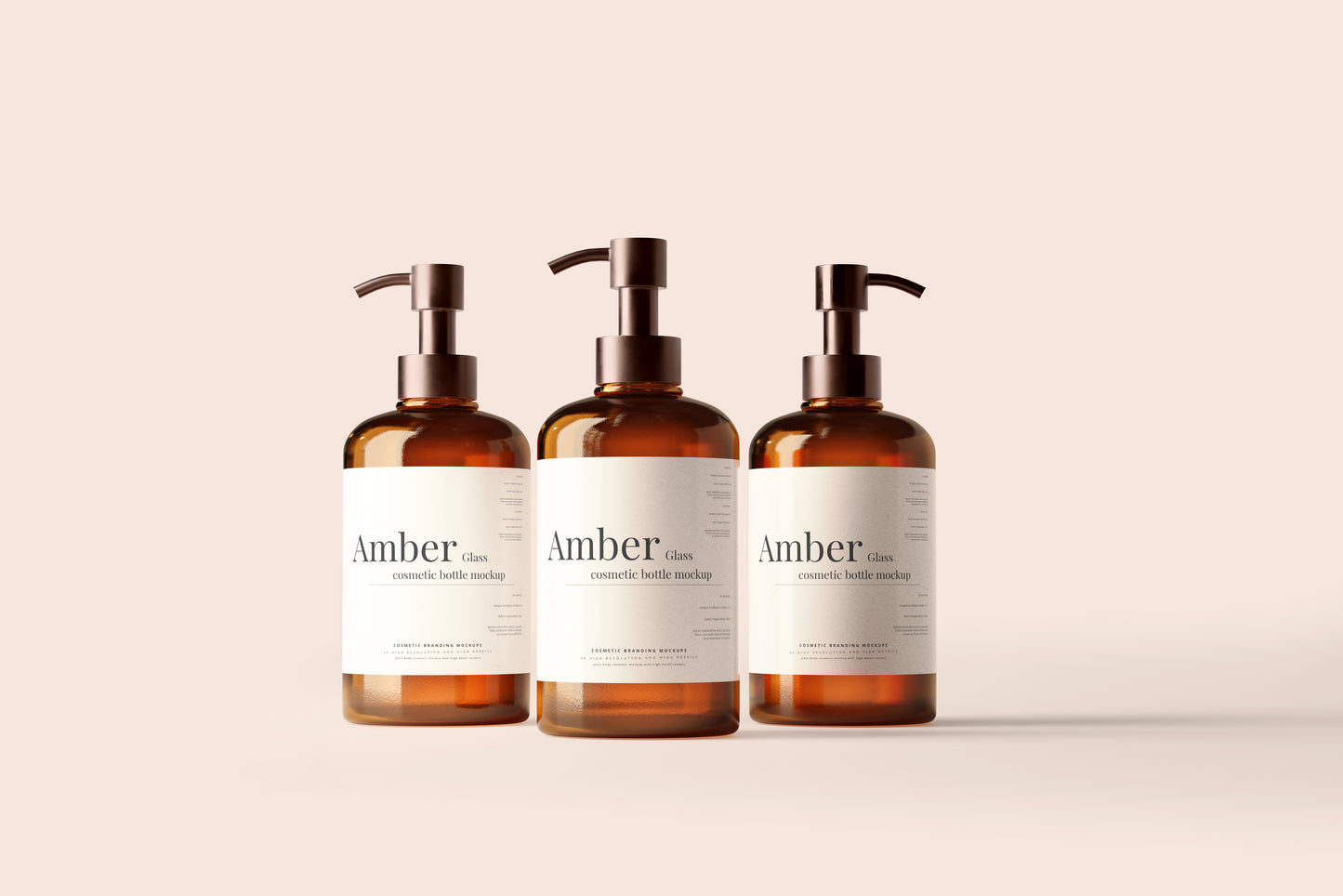 Amber Glass Pump Bottle Mockups