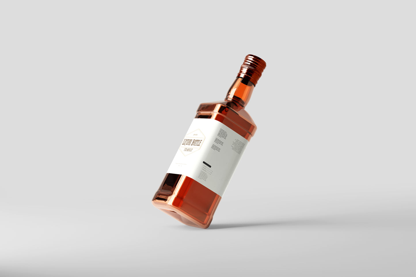 Square Hard Liquor Bottle Mockups