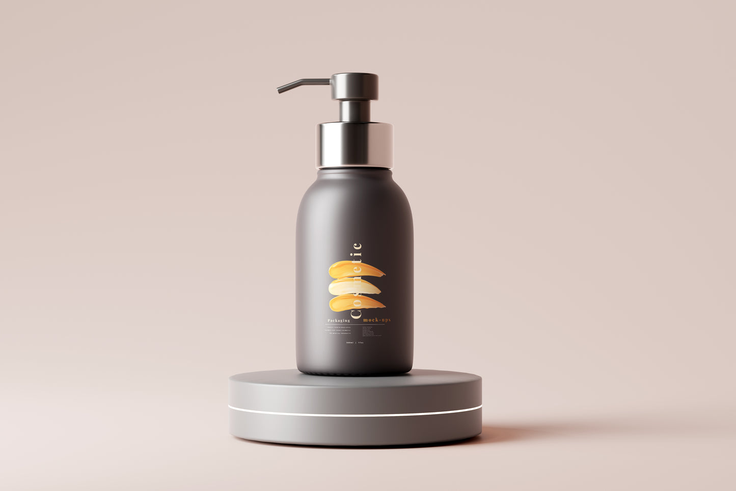 Dark Color Plastic Pump Dispenser Bottle Mockup