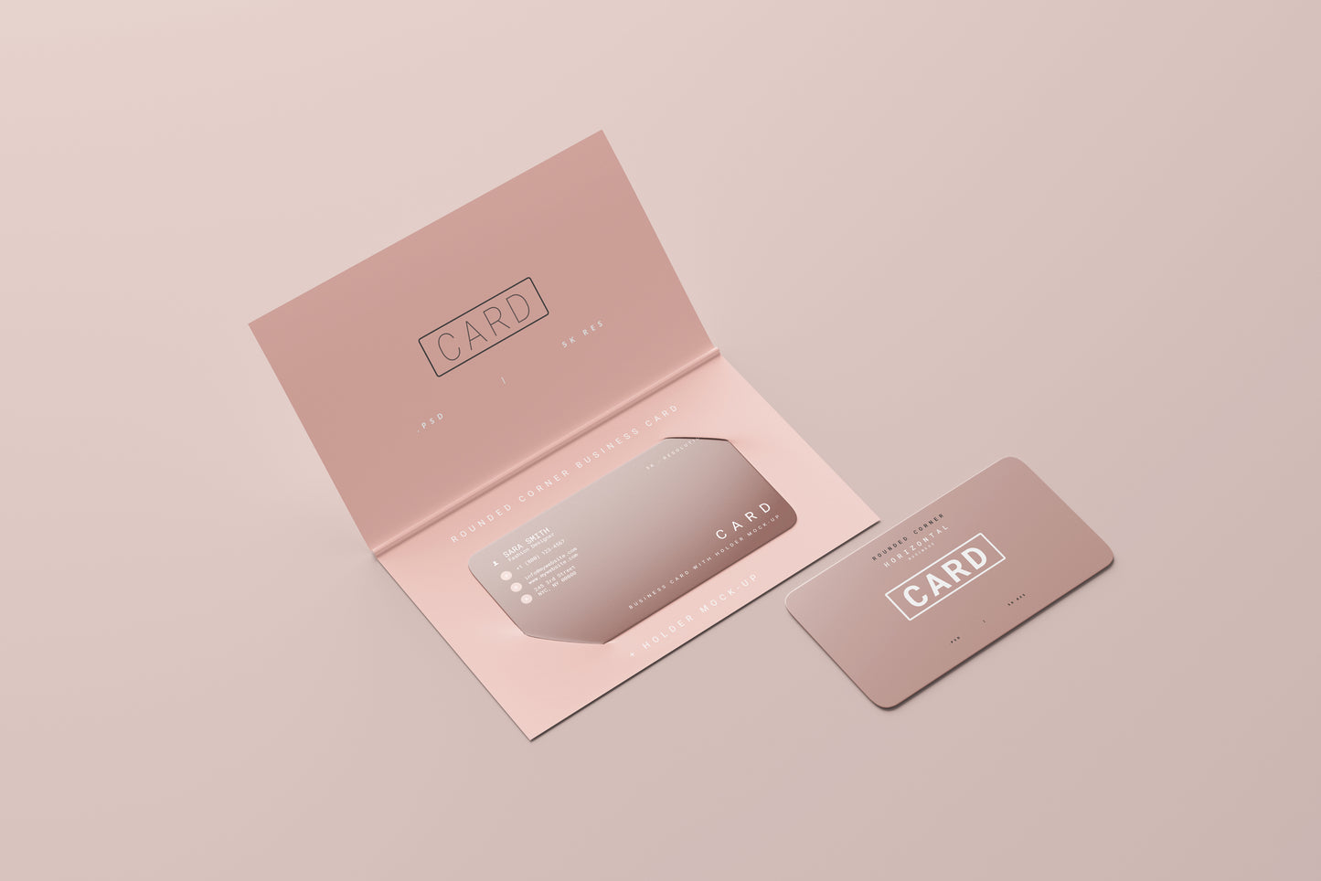 Business Card with Holder Mockup