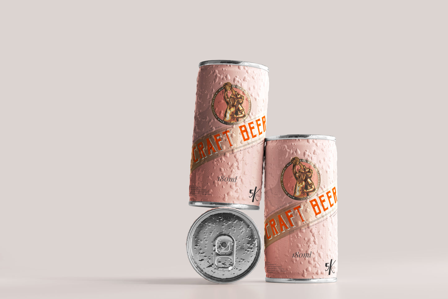 Small Soda or Beer Can Mockup with Condensation Effect