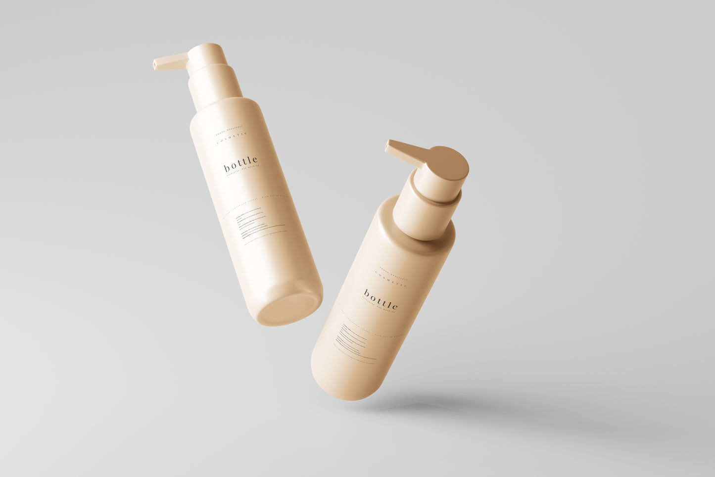 Slim Plastic Pump Dispenser Bottle Mockup