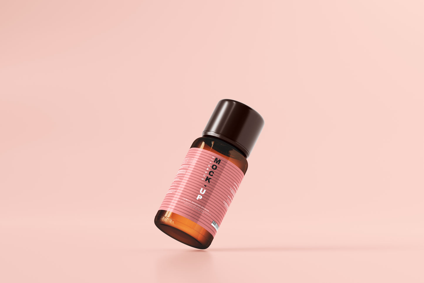 Amber Glass Cosmetic Bottle Mockups