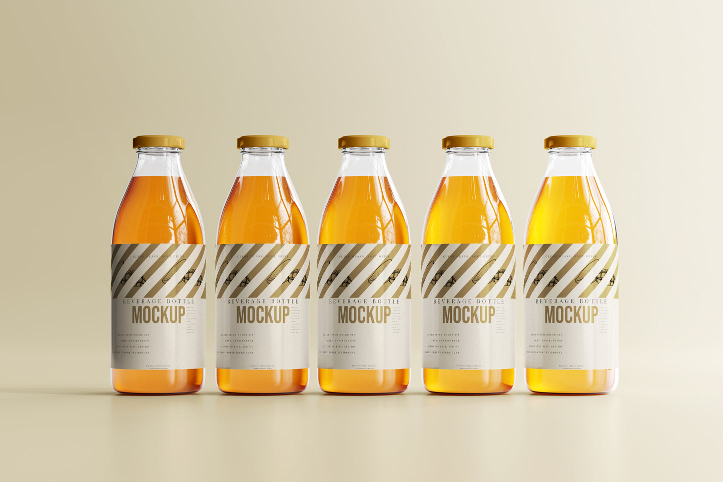 Soft Drink Glass Beverage Bottle Mockups