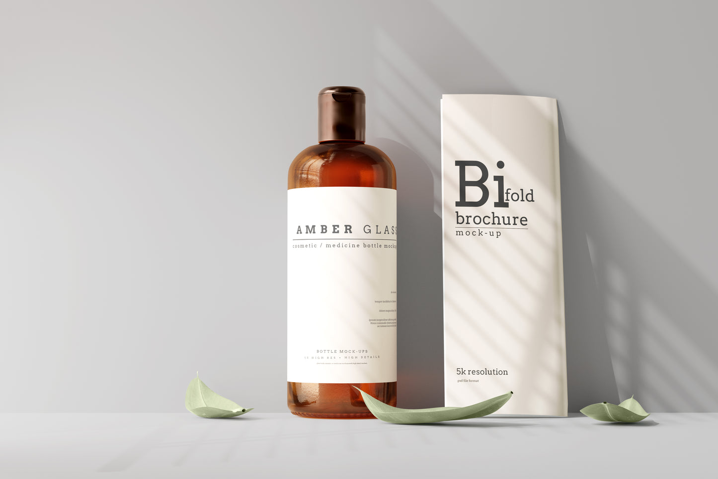 Amber Glass Bottle Mockups
