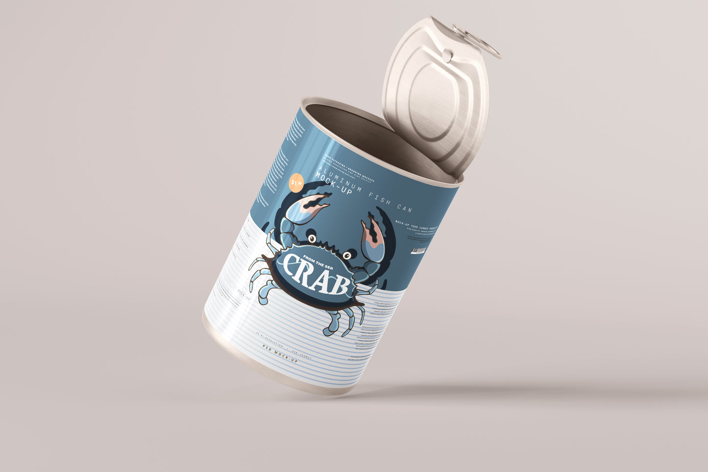 Easy Open Large Food Can Mockup