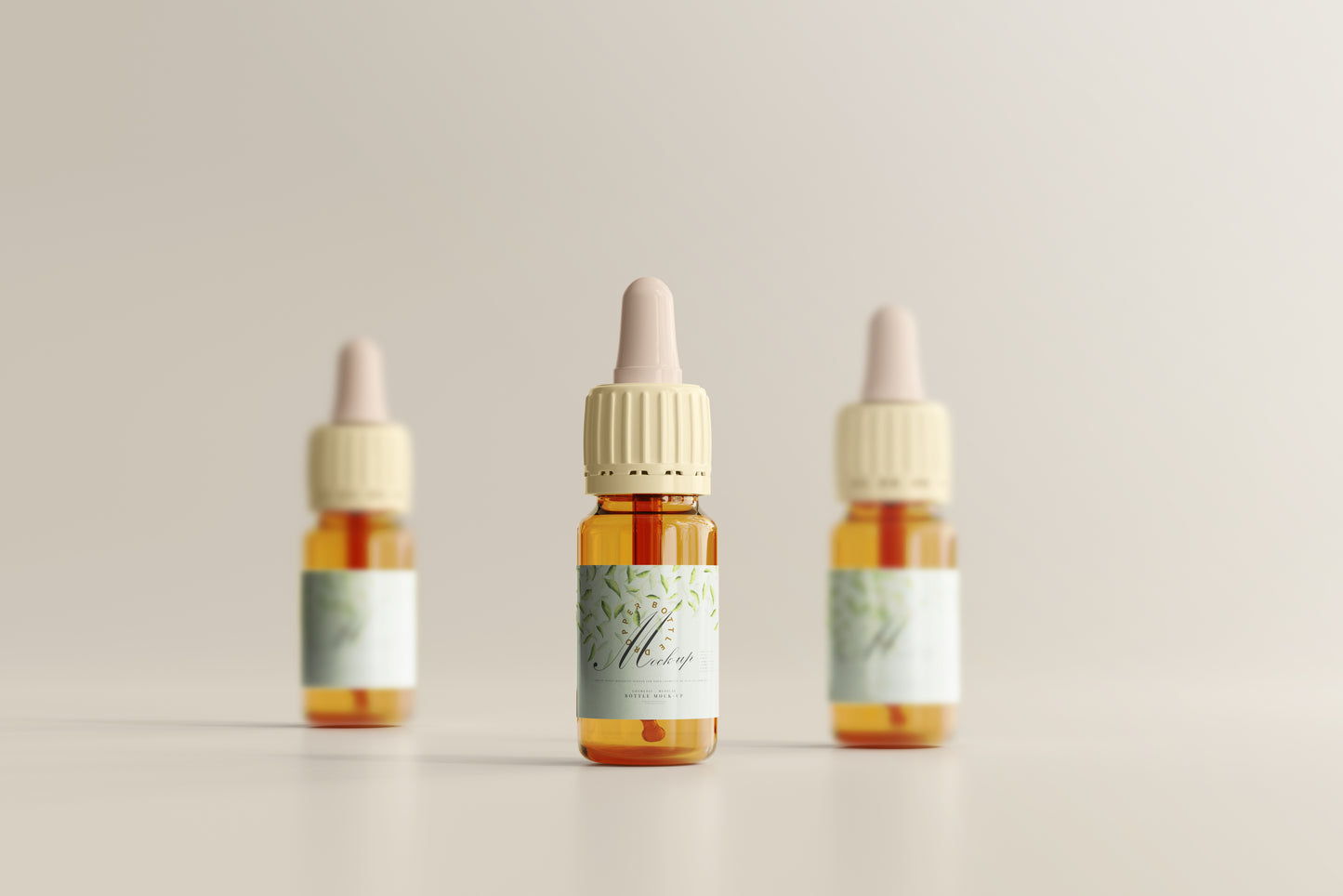 Amber Glass Dropper Bottle Mockup