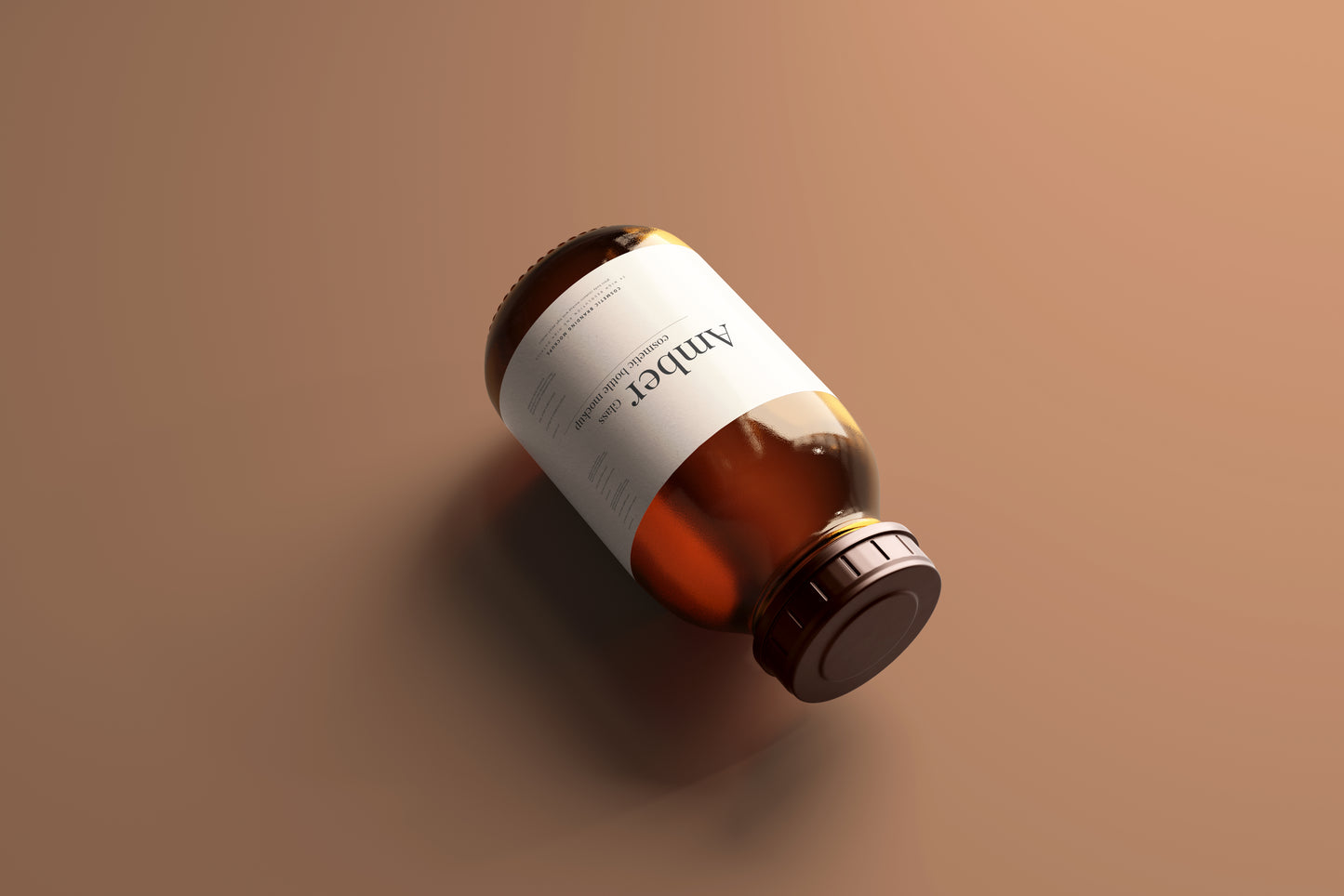 Amber Glass Bottle Mockup