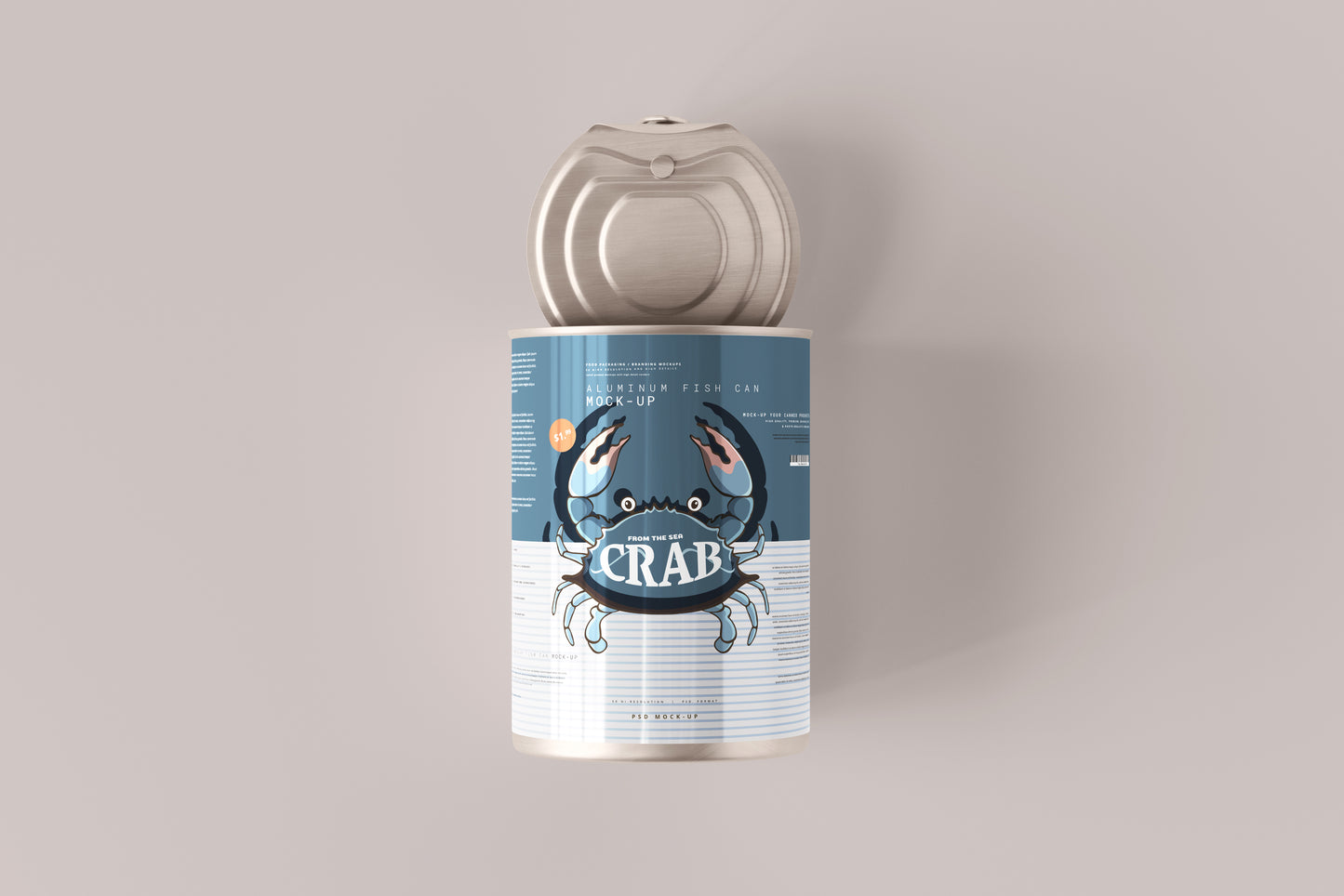 Easy Open Large Food Can Mockup