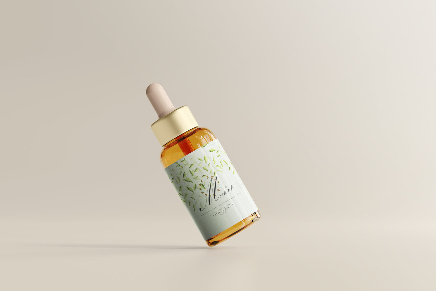Amber Glass Dropper Bottle Mockup