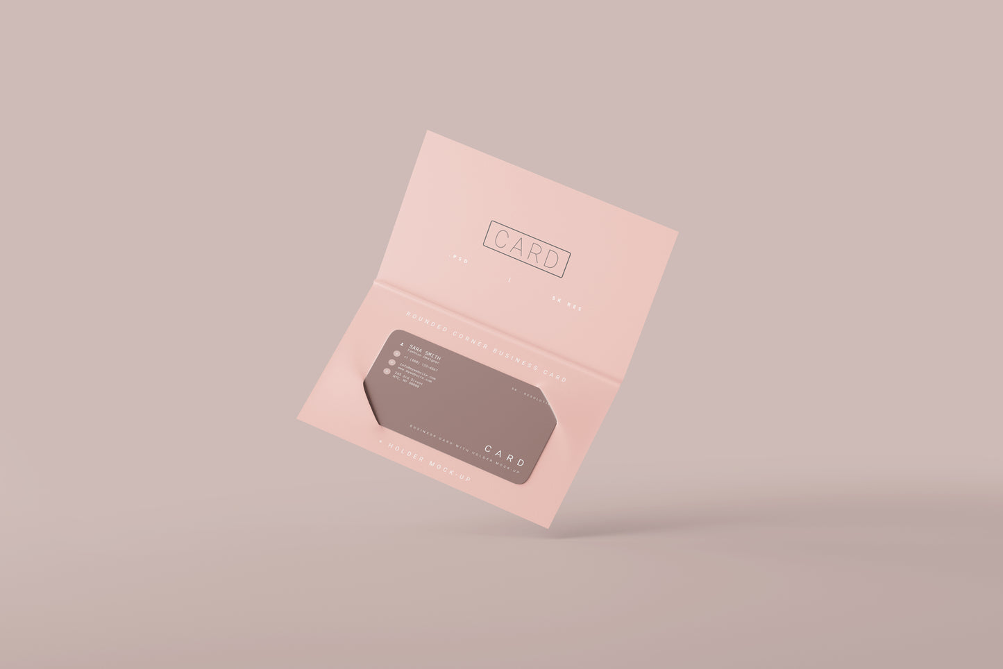 Business Card with Holder Mockup