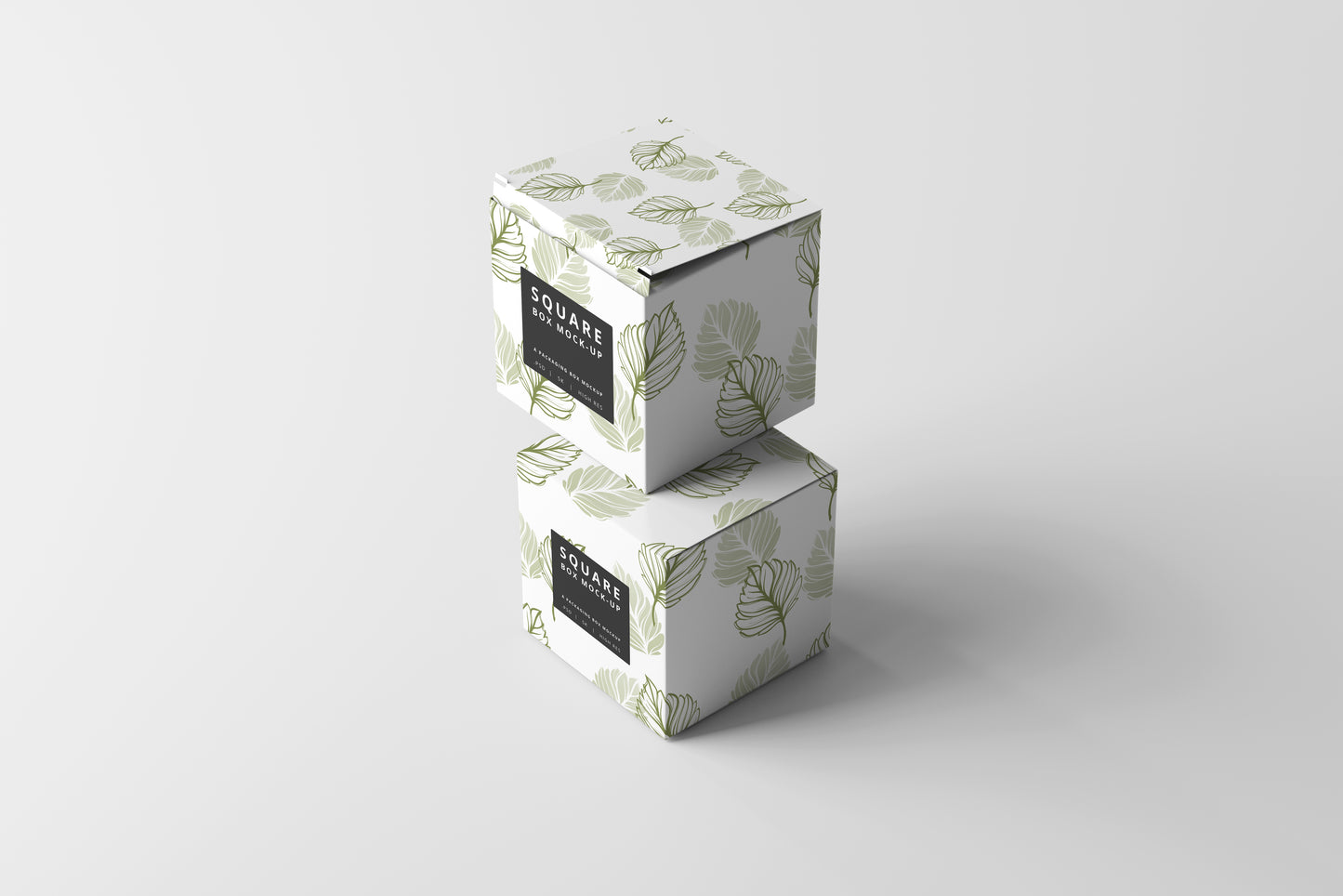 Square Product Packaging Box Mockups