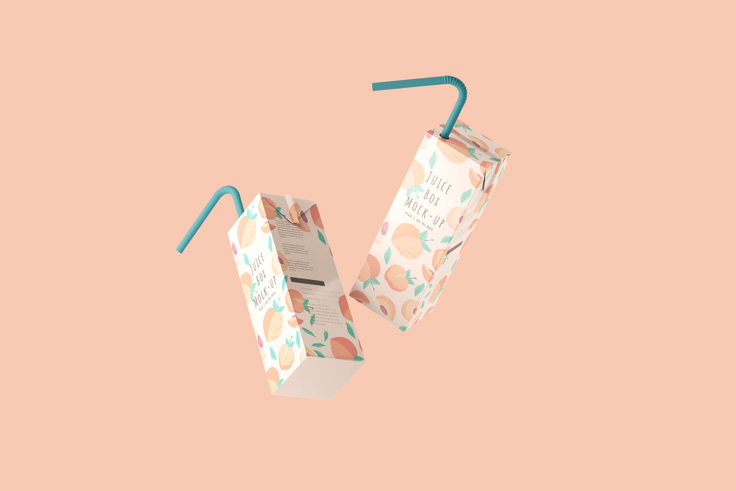 Juice Packet Carton Box Mockup