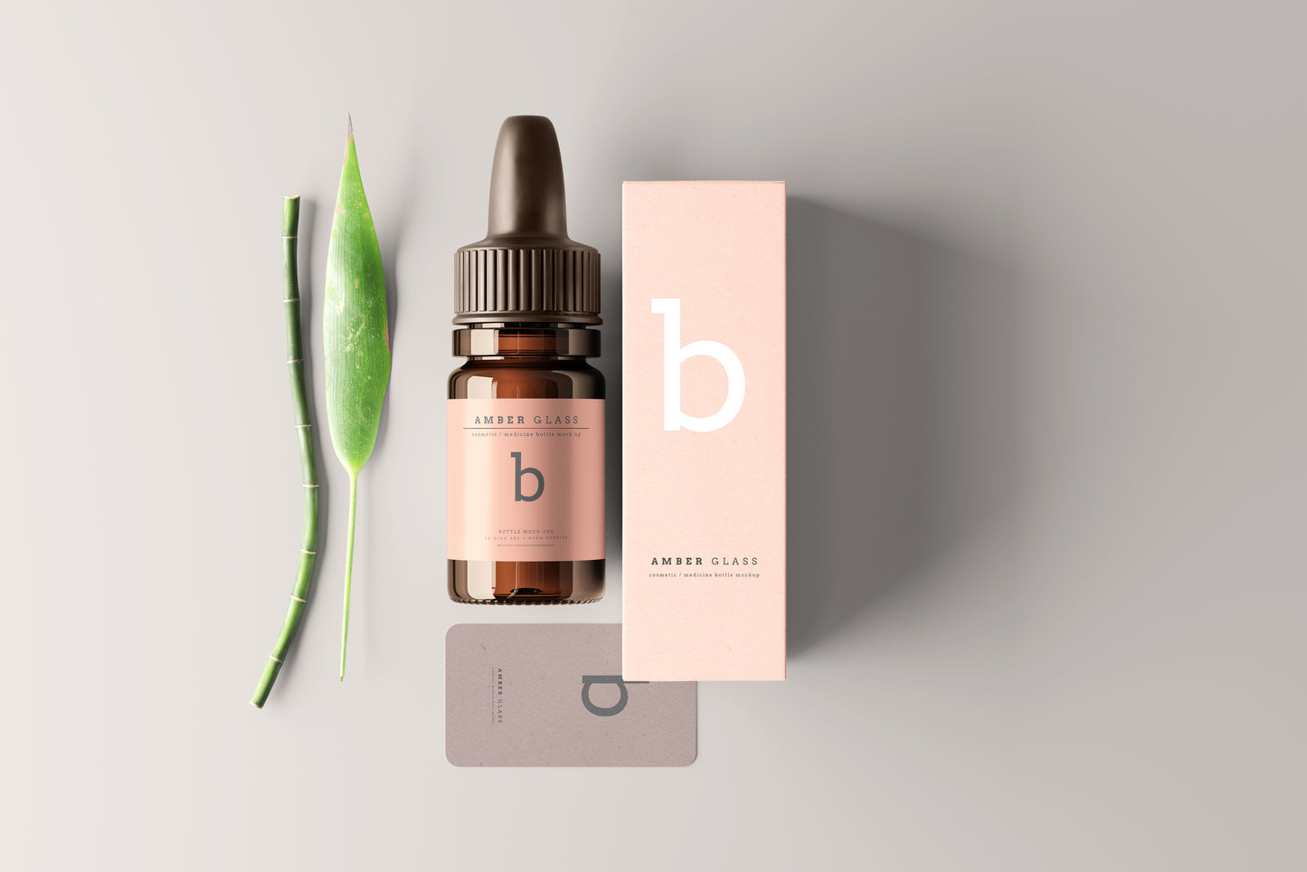 Amber Glass Dropper Bottle Mockups