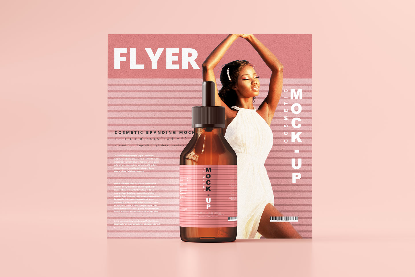 Amber Glass Dropper Bottle Mockups