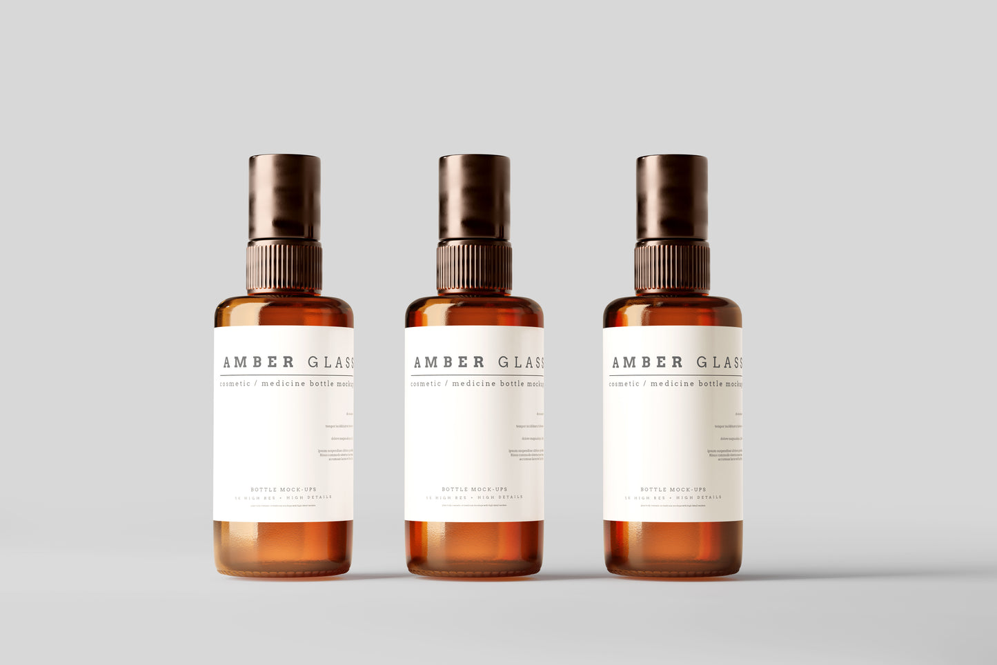Amber Glass Spray Bottle Mockups
