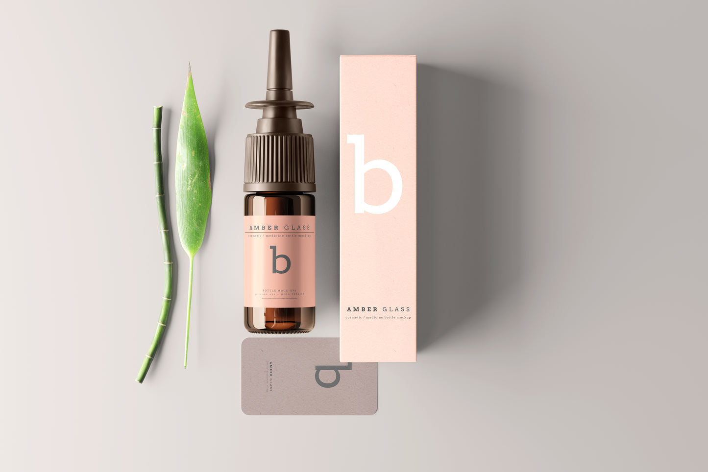 Amber Glass Nasal Spray Bottle Mockups