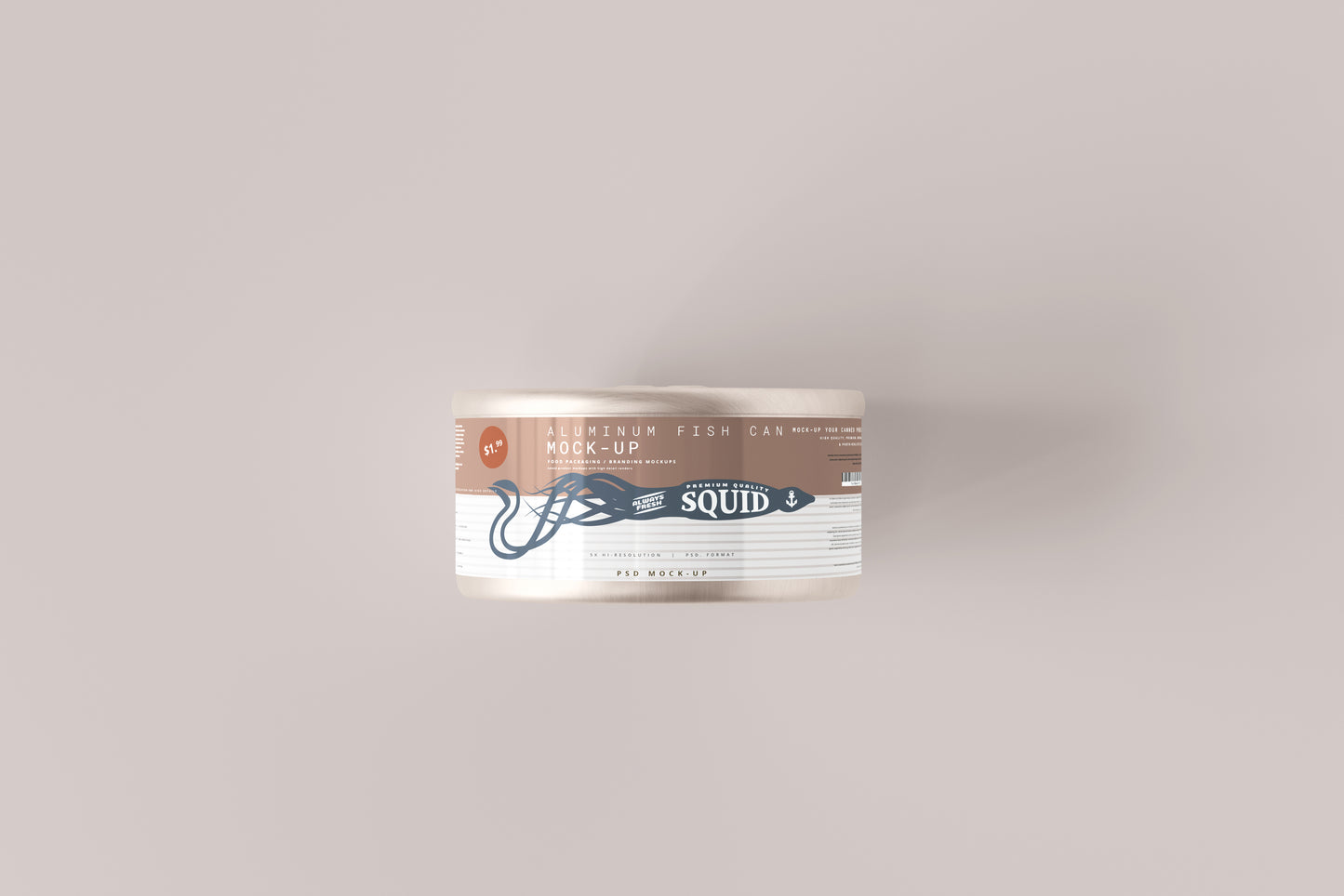 Easy Open Small Aluminum Food Can Mockup