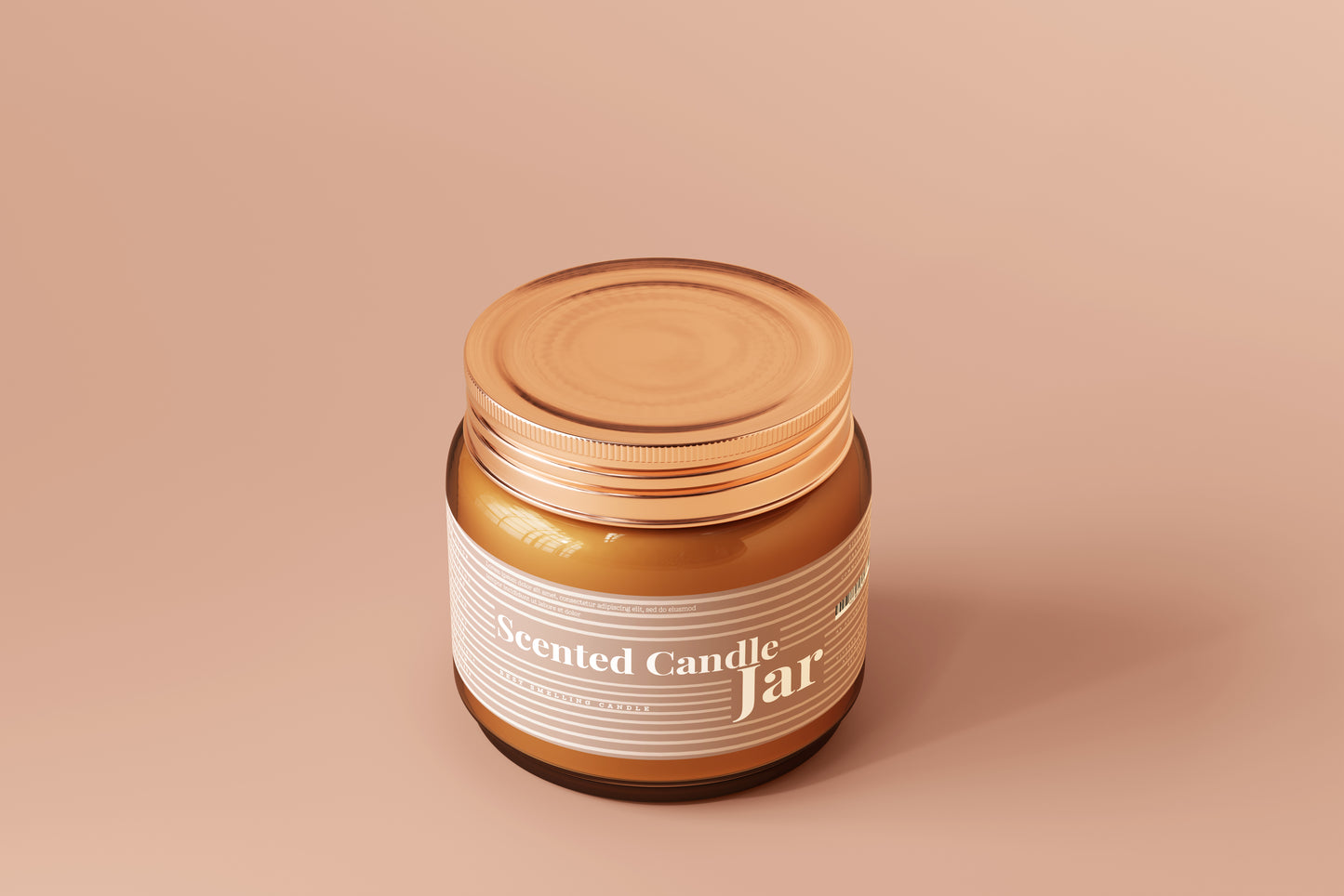 Amber Glass Candle Jar Mockups