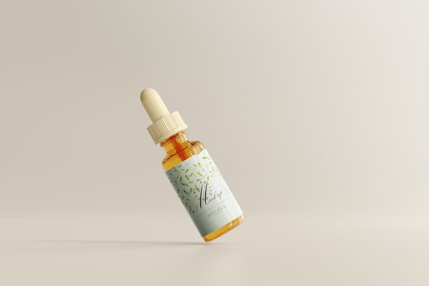 Amber Glass Dropper Bottle Mockup