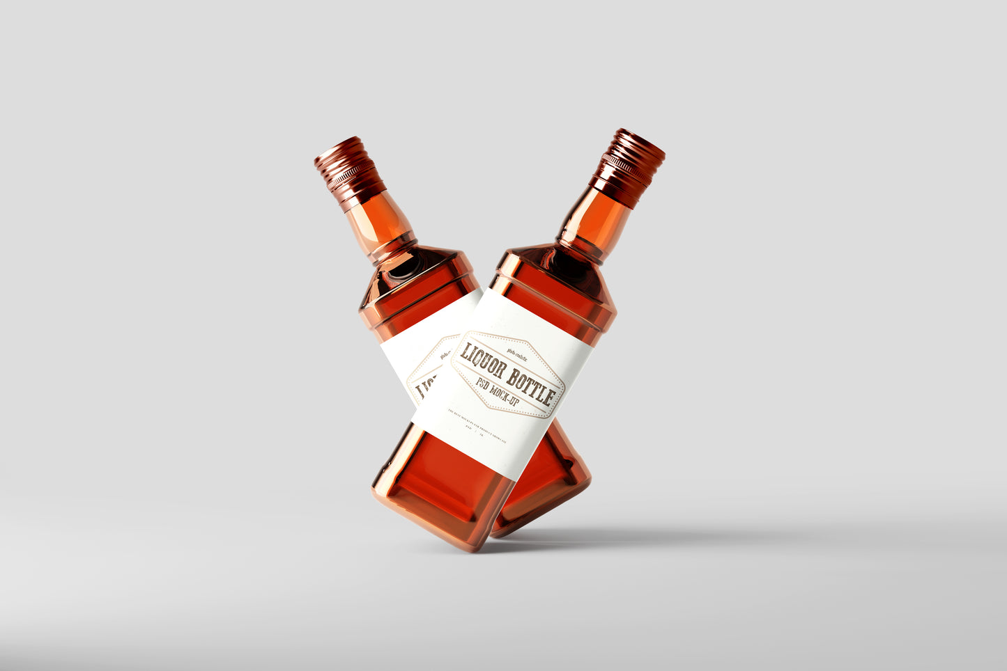 Square Hard Liquor Bottle Mockups