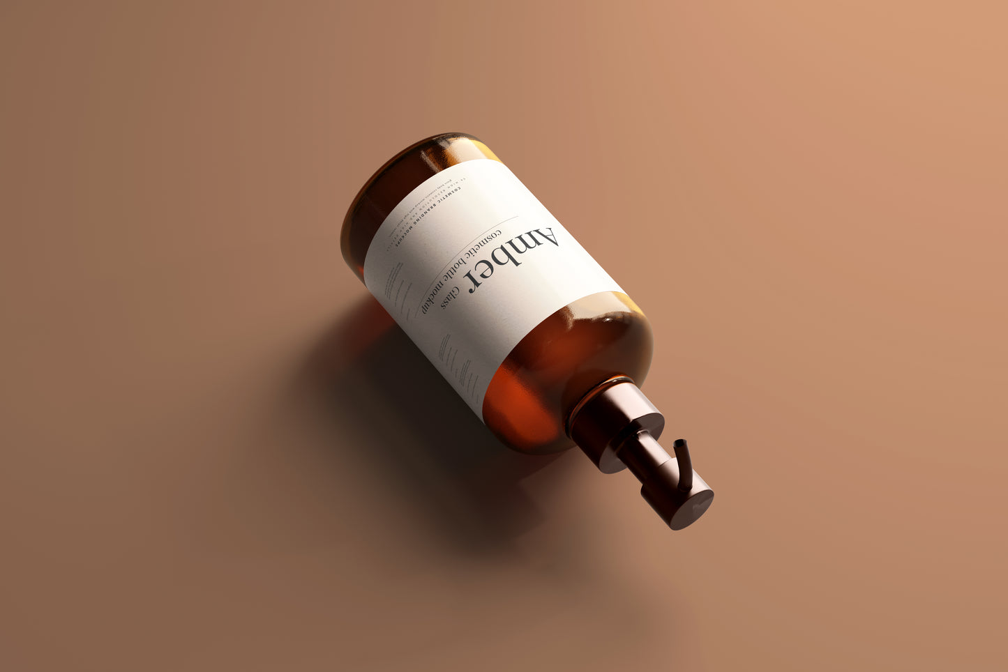Amber Glass Pump Bottle Mockups
