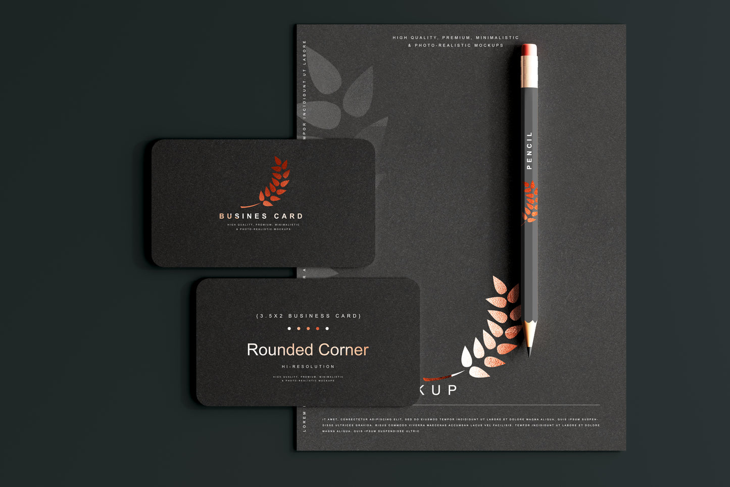 Rounded Corner Business Card Mockups