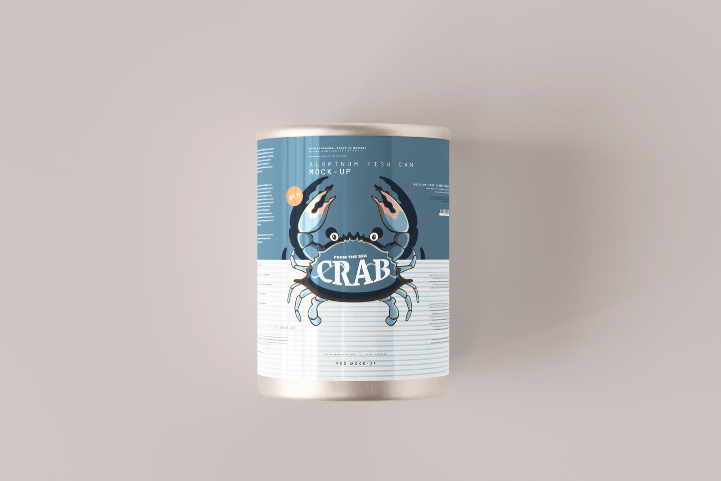 Easy Open Large Food Can Mockup