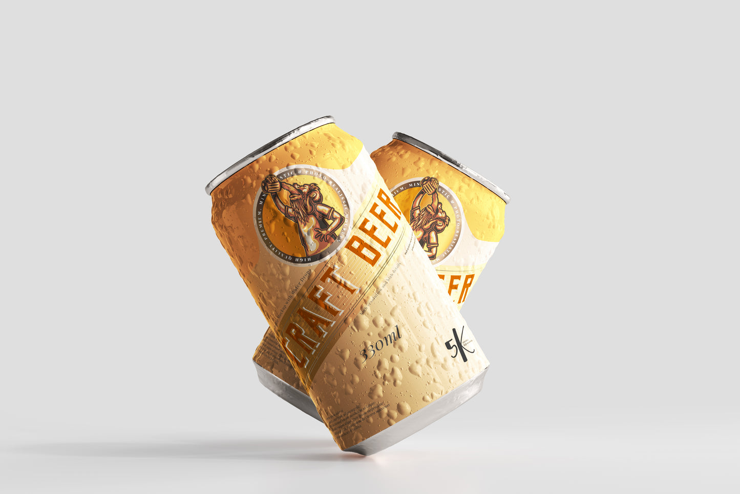 Standard Size Beer Can Mockup with Condensation Effect