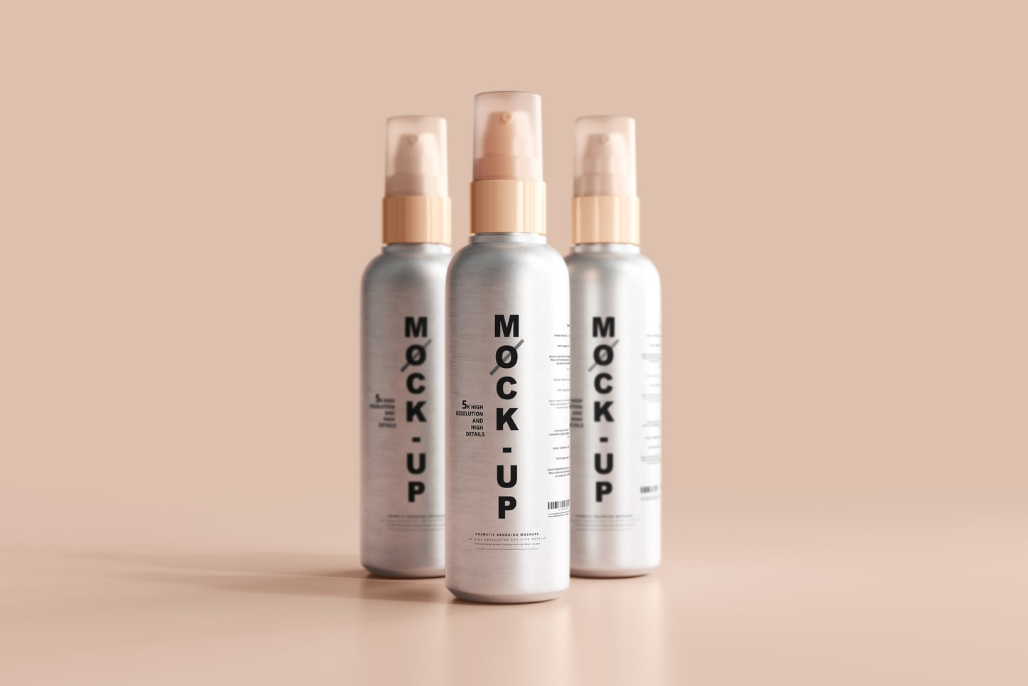 Aluminum Body Cosmetic Spray Bottle Mockup