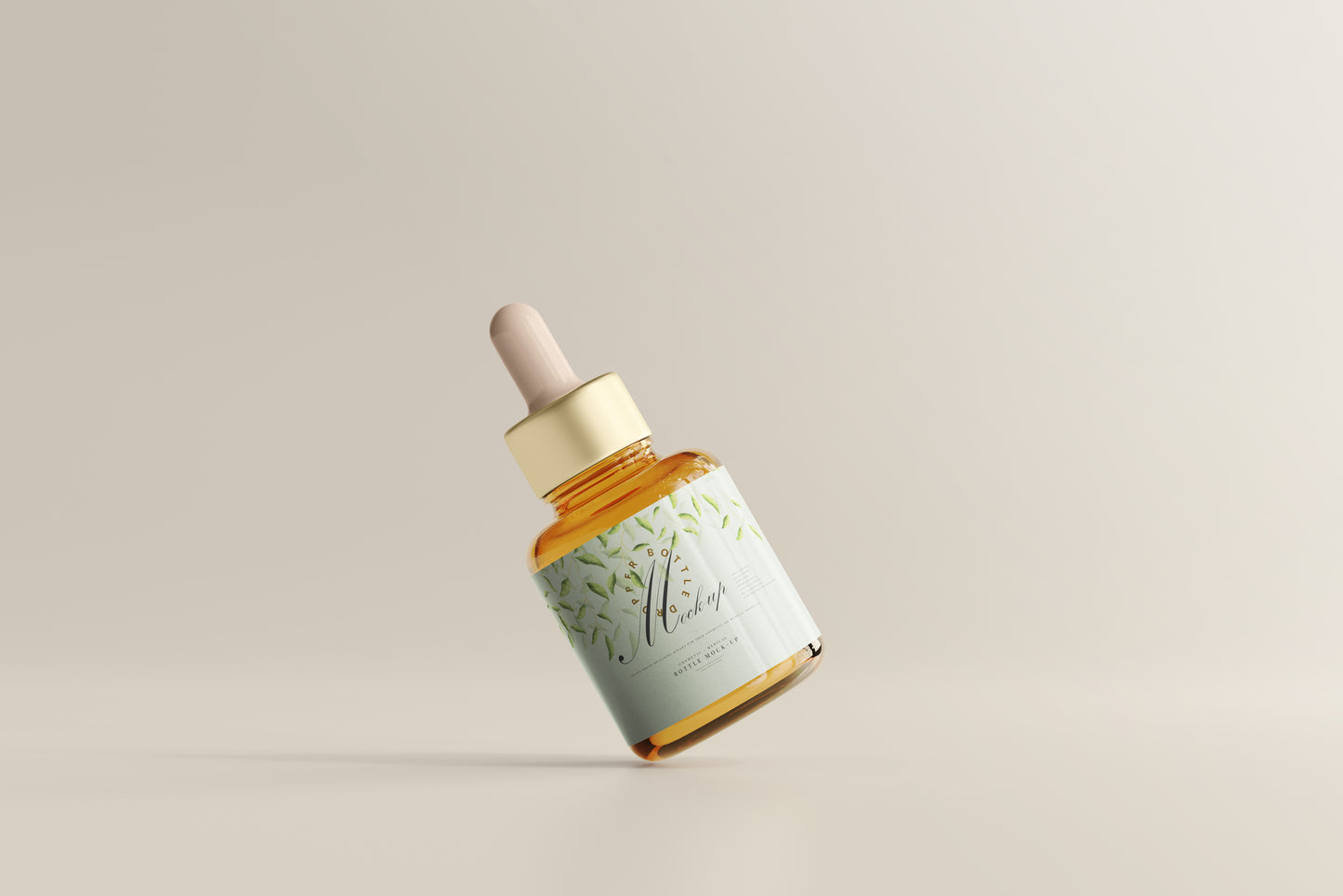Amber Glass Dropper Bottle Mockup
