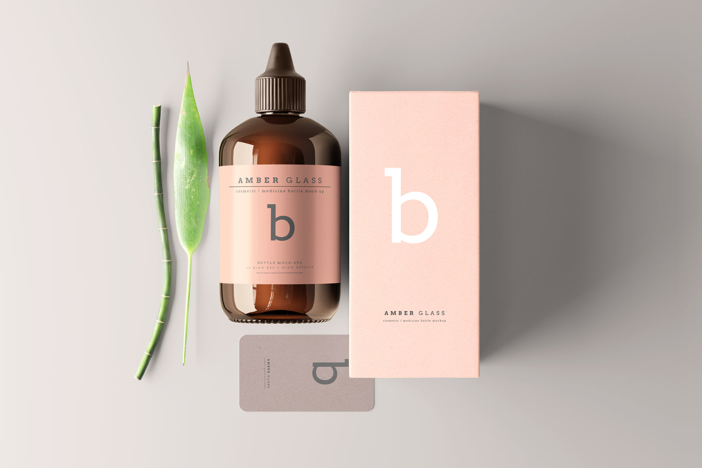 Amber Glass Bottle Mockups