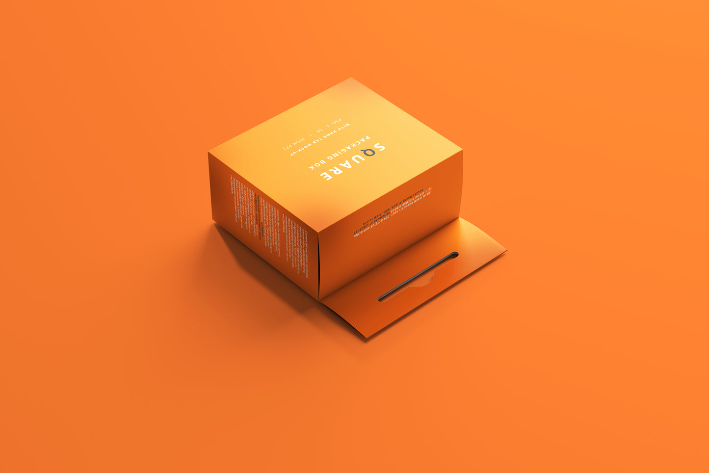 Square Packaging Box With Hang Tab Mockup