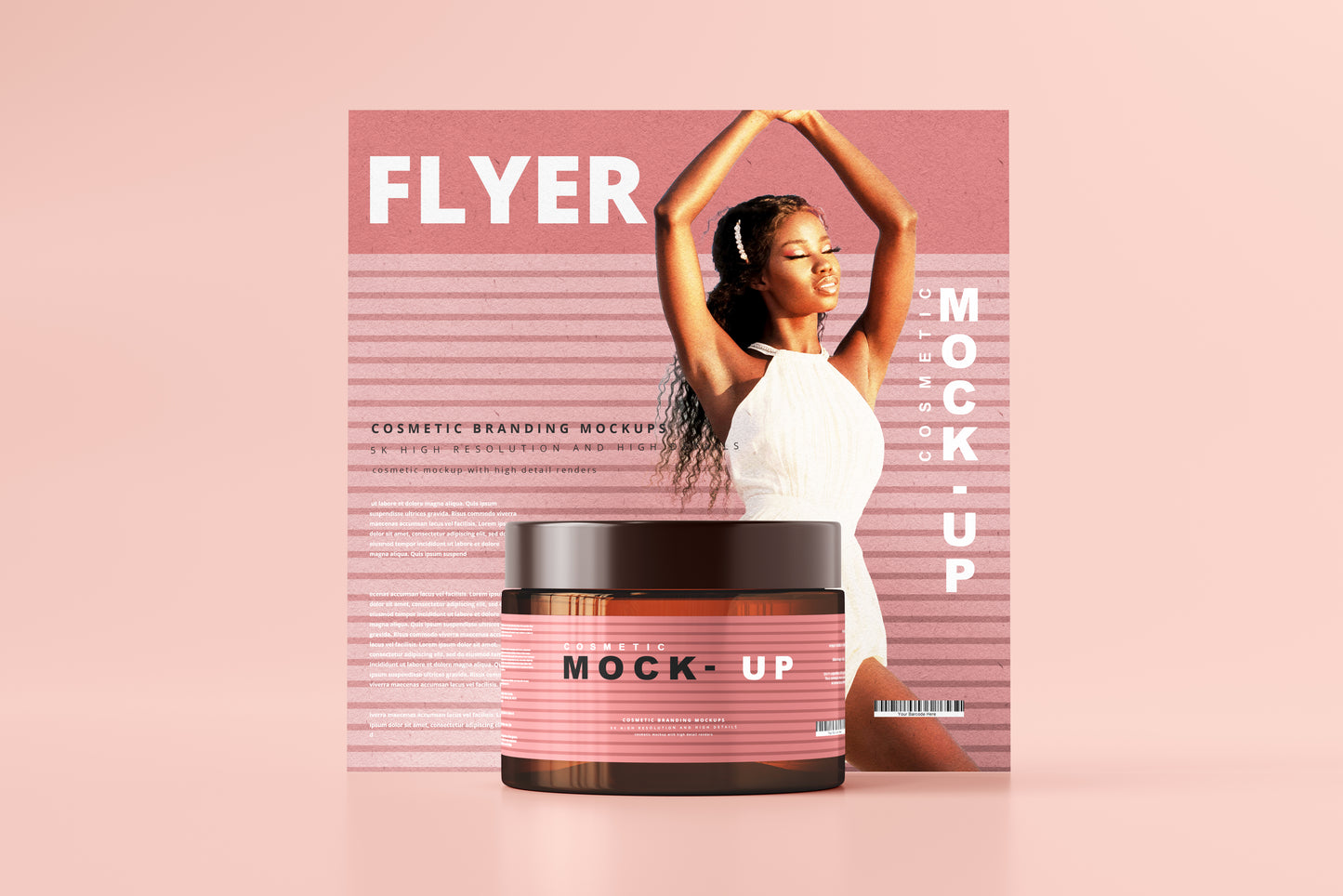 Amber Glass Cosmetic Jar Mockups