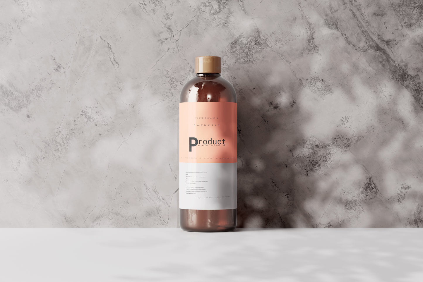 Amber Glass Bottle Mockup