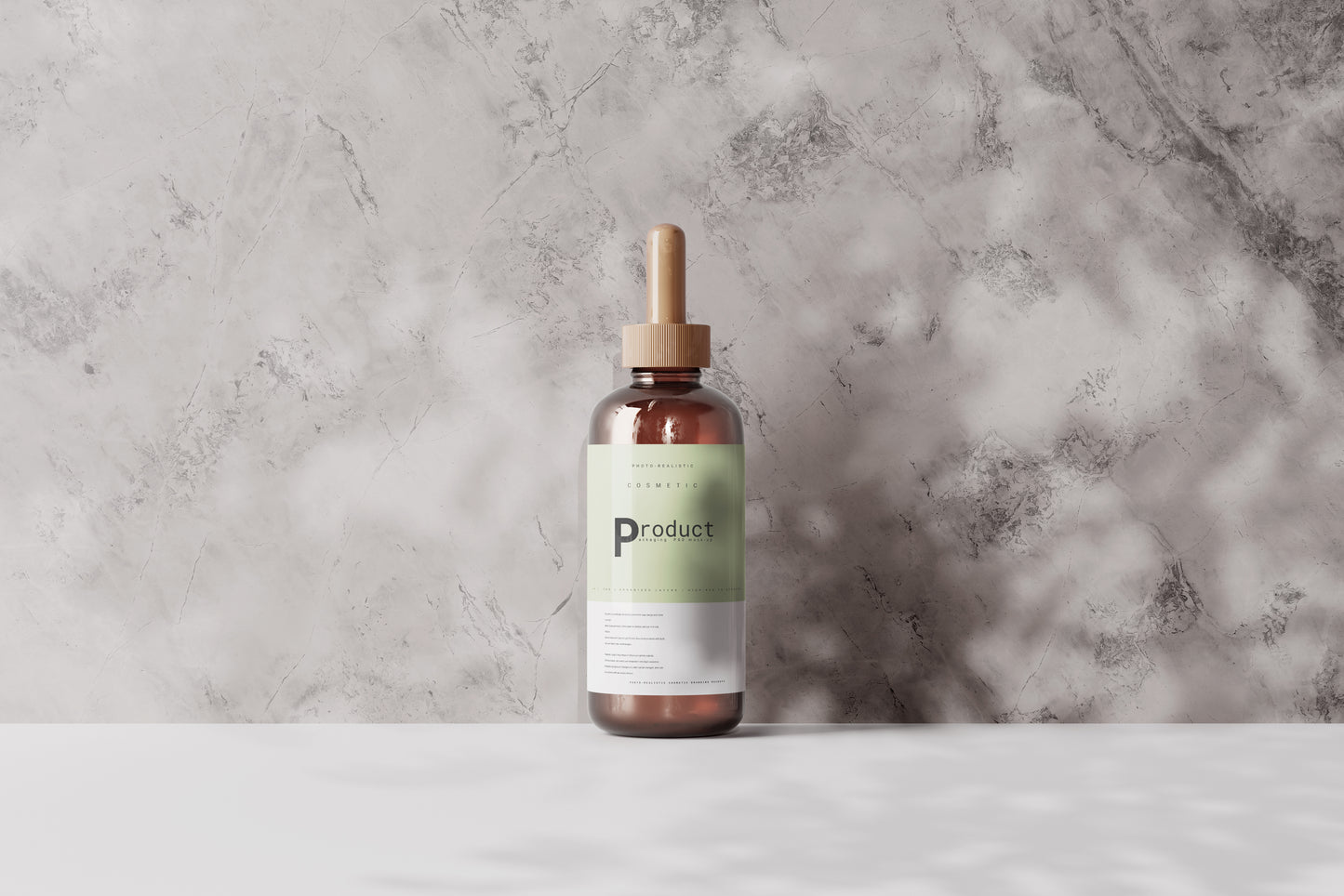 Amber Glass Dropper Bottle Mockup