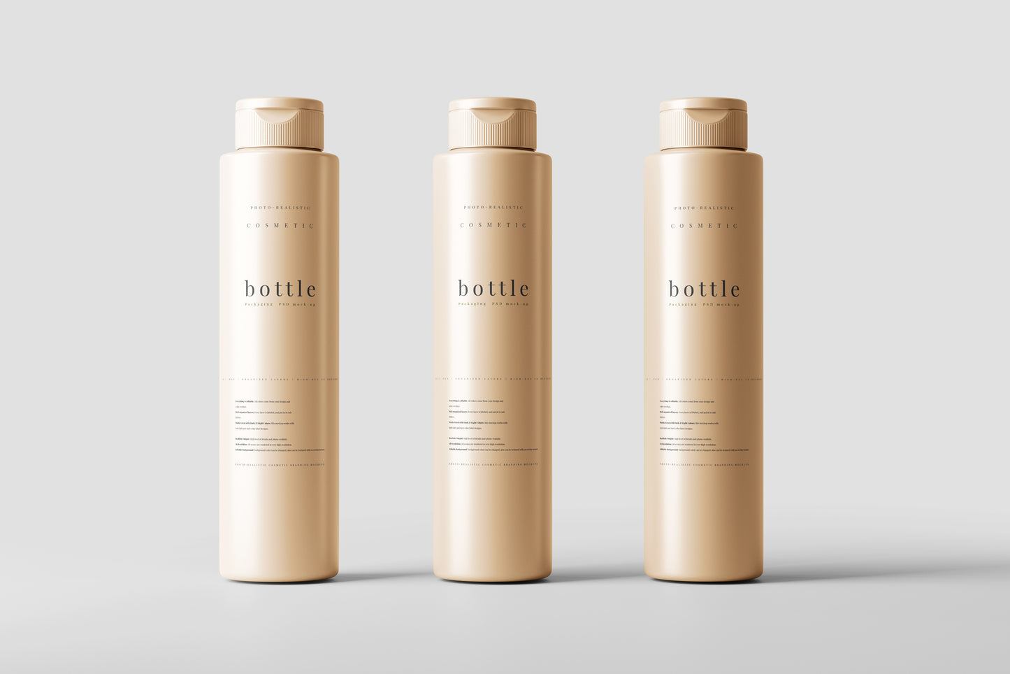 Slim Plastic Cosmetic Bottle Mockup