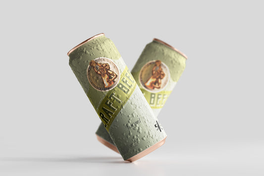 Large Sleek Beer Can Mockup with Condensation Effect