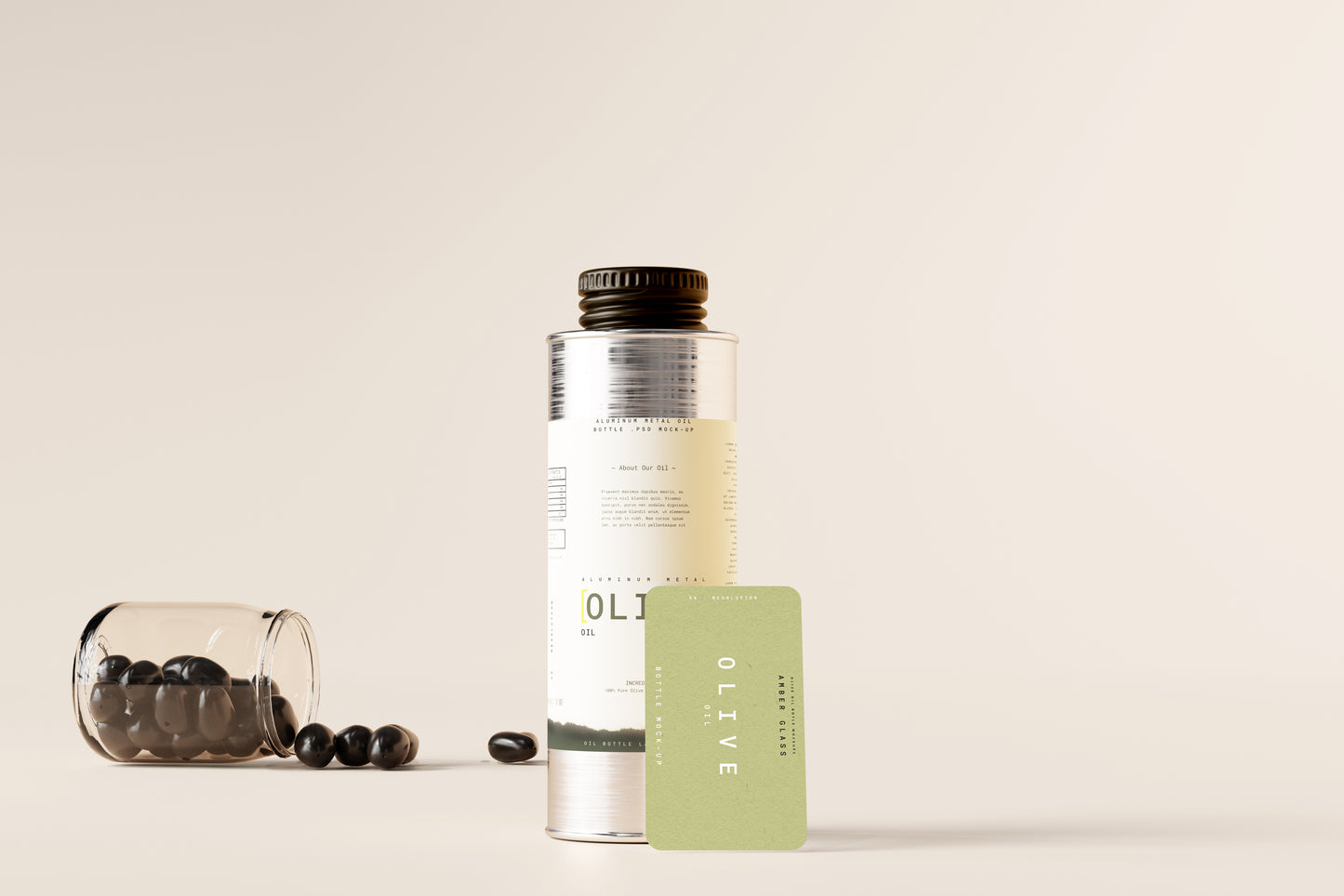 Aluminum Oil Can Mockup Scenes