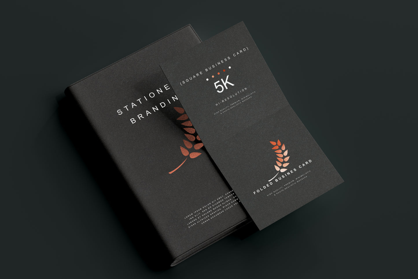 Square Folded Business Card Mockups