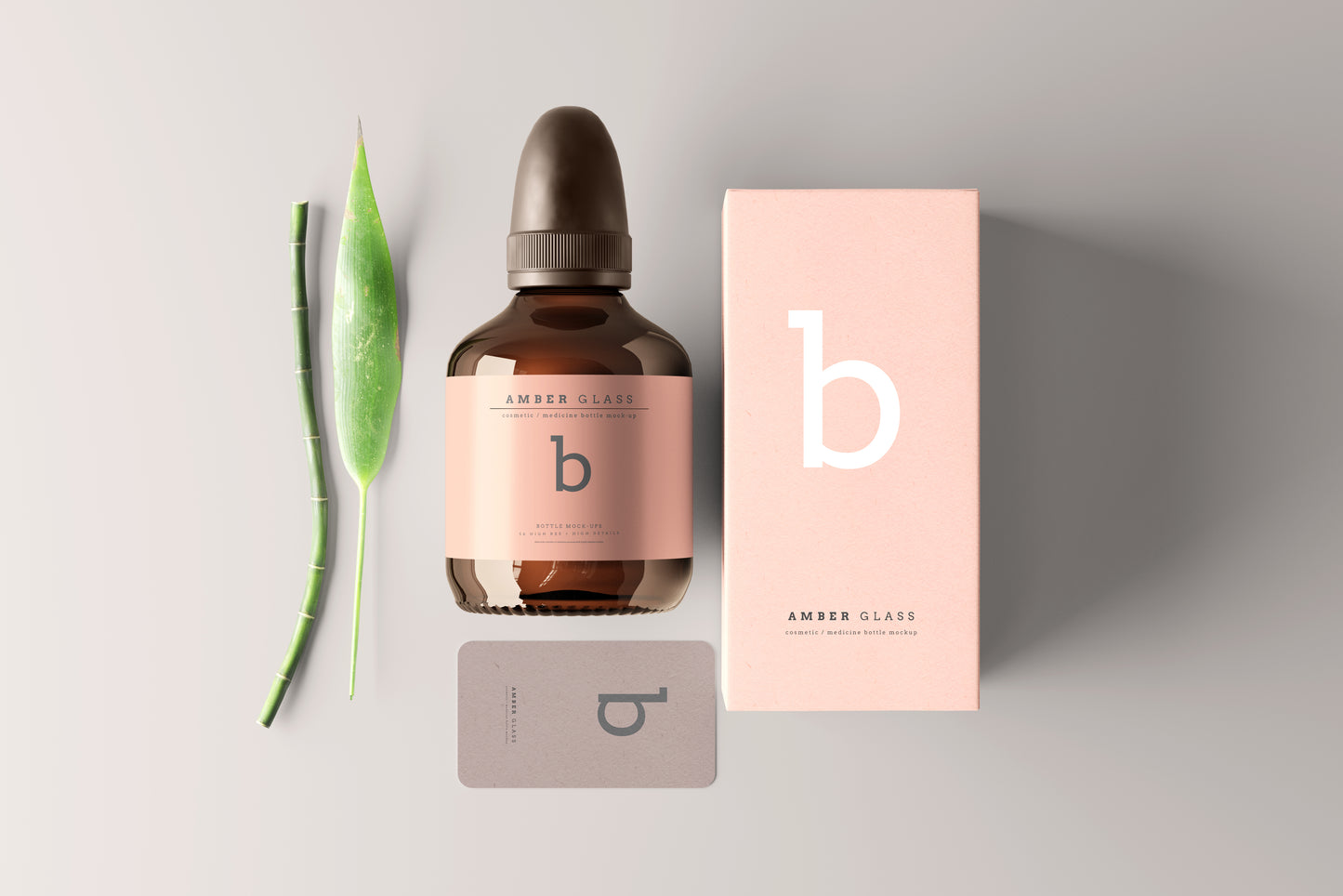 Amber Glass Bottle Mockups
