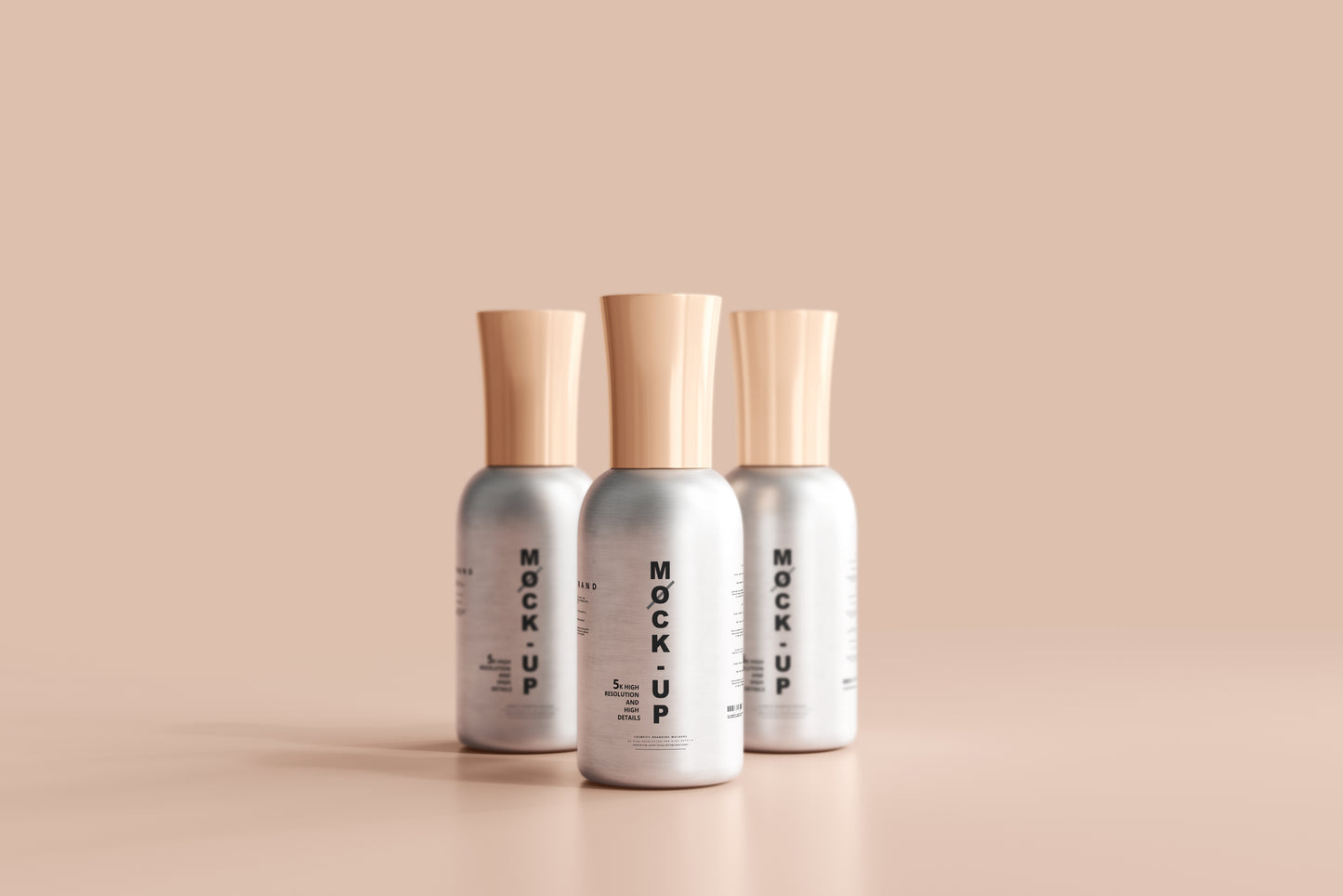 Aluminum Body Nail Polish Bottle Mockup